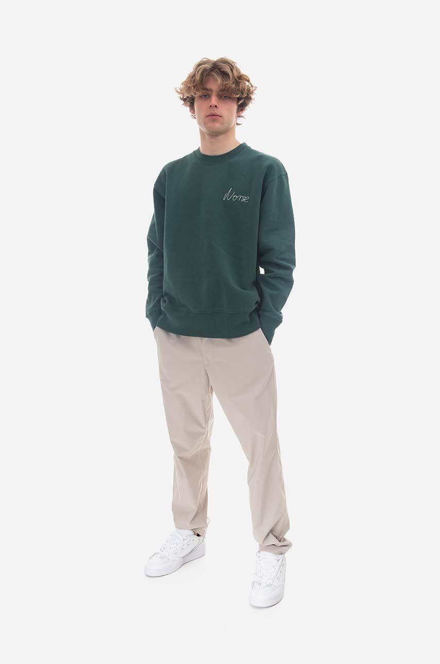 Суитчър NORSE PROJECTS Arne Chain Stitch Logo Crew Sweat Зелено | N20-1347-8112, 1