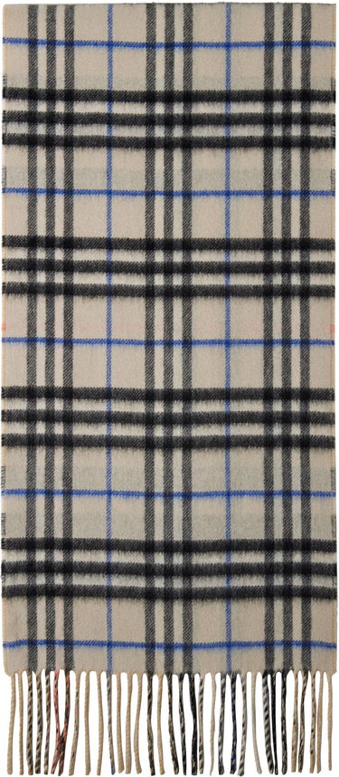 Шал Burberry Burberry Medium Cashmere Check Scarf Бежово | 8090952, 0