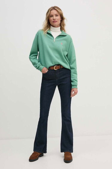 Суитчър Polo by Ralph Lauren Half Zip Sweatshirt Зелено | 211851659, 1
