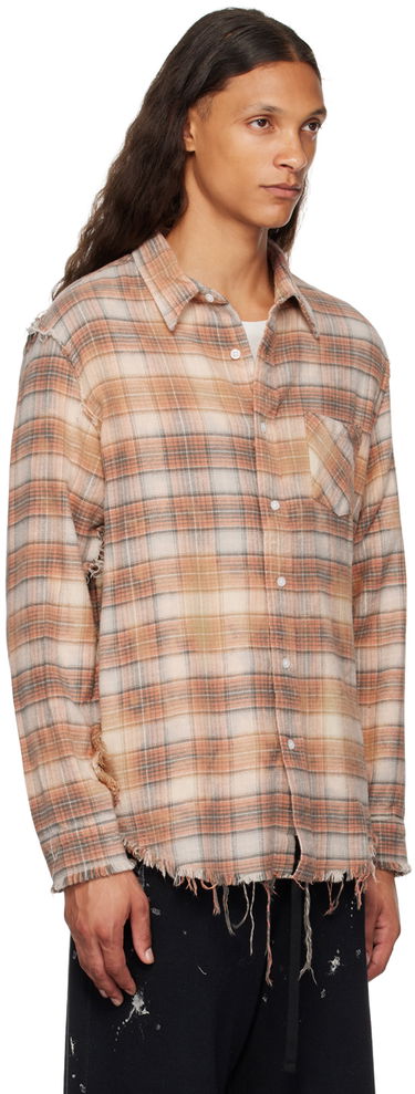 Риза R13 R13 Shredded Seam Plaid Shirt Оранжево
 | R13MR008-R389B, 1