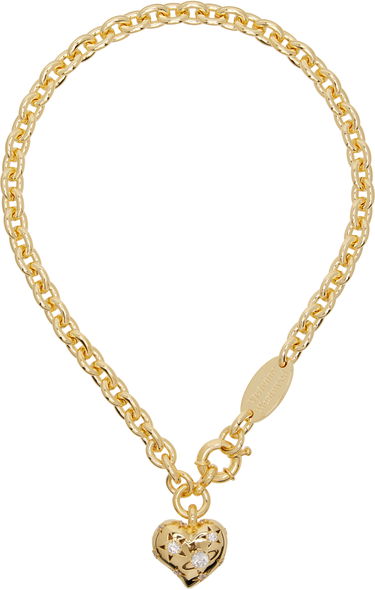 Колие Vivienne Westwood Vivienne Westwood Lee Chunky Chain Heart Pendant Necklace with Embellishments Жълто | 63010148-02R102-, 0