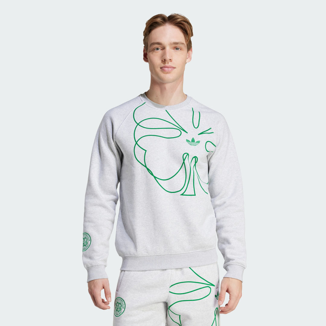 Суитчър adidas Performance Celtic FC St. Patrick's Day Crewneck Sweatshirt Сиво | JF2835, 0