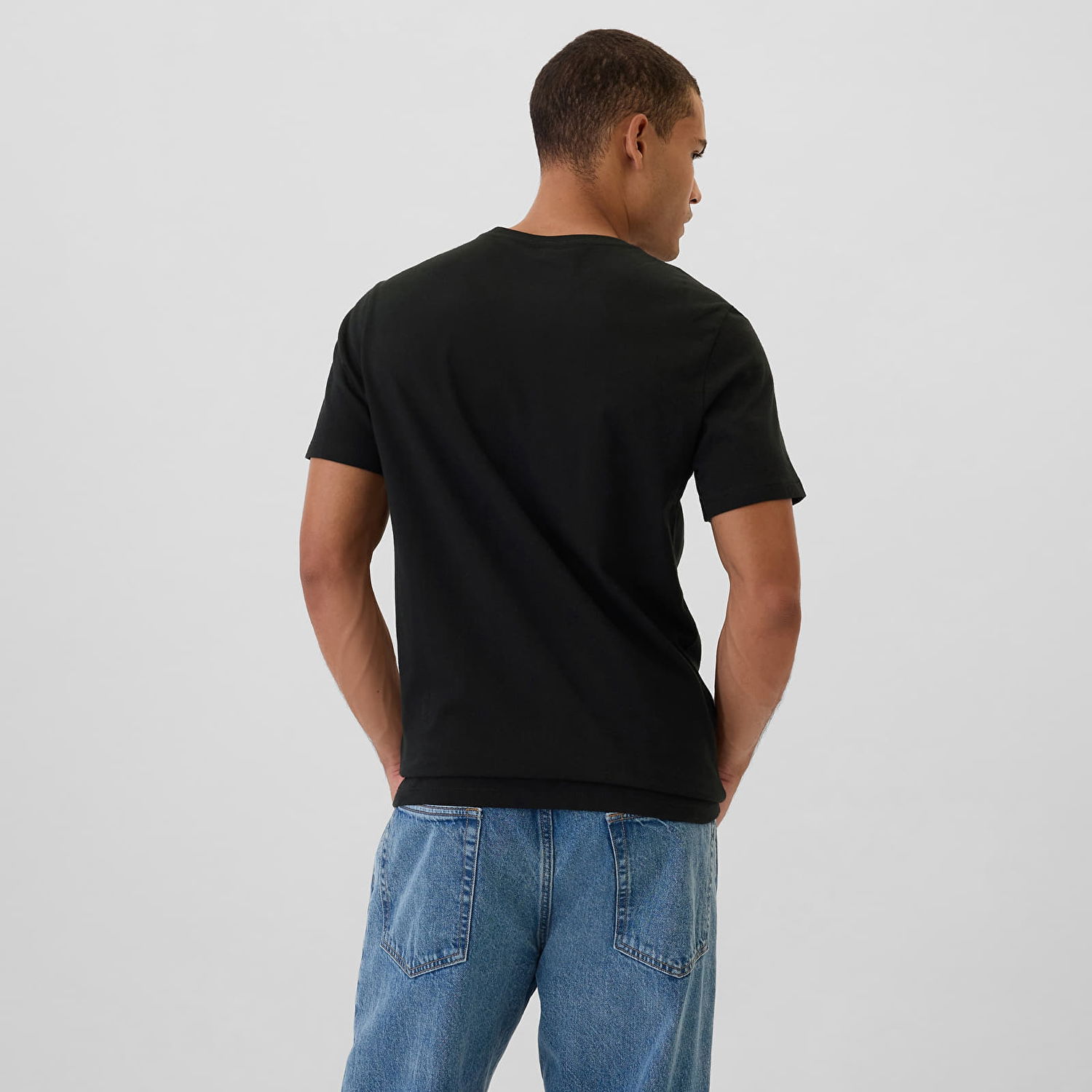 Тениска GAP T-shirt Micro Logo Crew True Black S Черно | 502022-02, 1