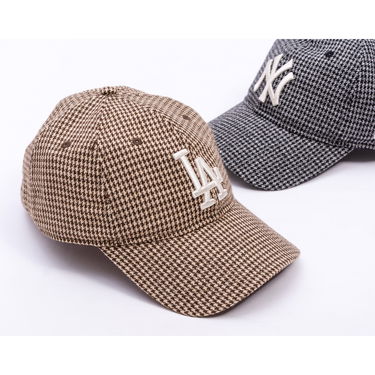 Шапка с козирка New Era LA Dodgers Houndstooth 9TWENTY Baseball Cap Кафяво | 60691223, 5