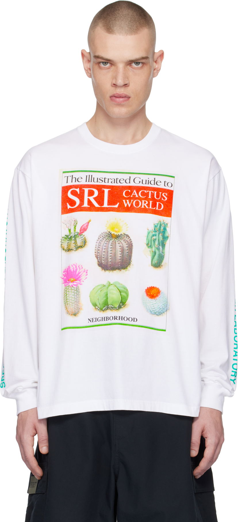 Тениска Neighborhood Cactus World Graphic Long Sleeve T-Shirt Бяло | 242PCNH-LT21