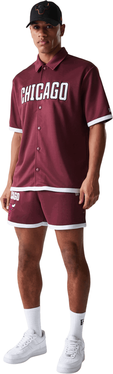 Риза New Era NBA Chicago Bulls Snap Button Short Sleeve Shirt Бургунди | 60684348-601, 5