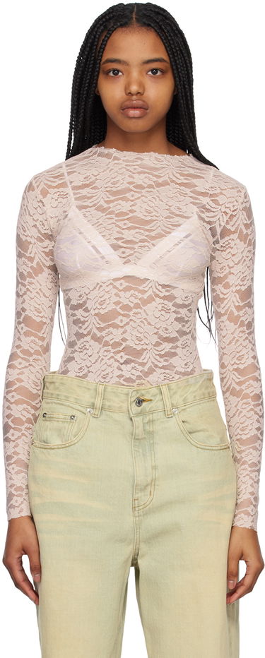 Тениска We11done We11done Lace Long Sleeve Top Розово | WD-BL1-23-129-W-BG, 0