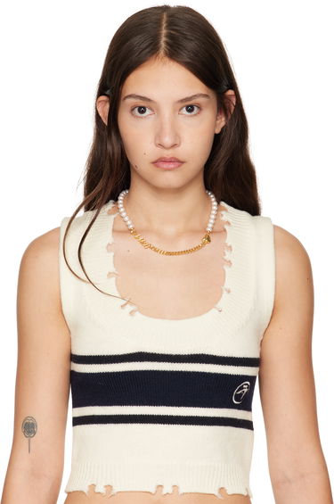 Колие Ambush AMBUSH Pearl and Chain Mix Necklace Бяло | BWOB007F24SIL0017600, 1