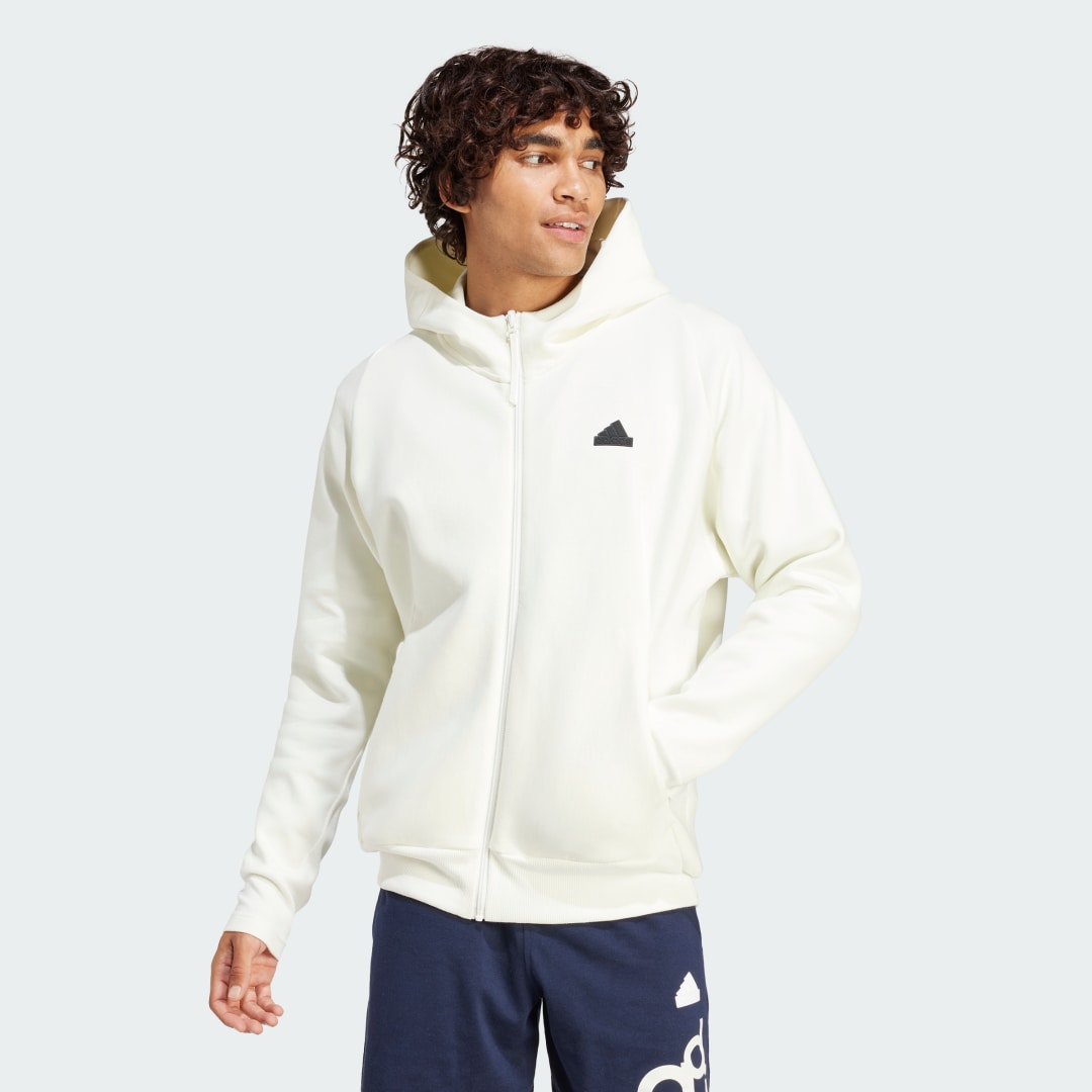 Суитчър adidas Performance Premium Full-Zip Hoodie Бяло | IR5208, 0
