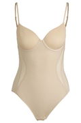 Stretch Bodysuit with Mesh Inserts and Fixed Cups