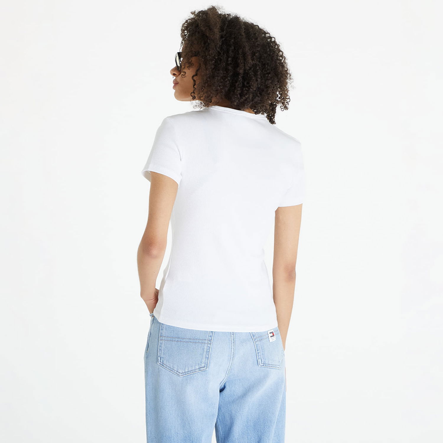 Тениска Tommy Hilfiger Tommy Jeans Slim Essential Rib Бяло | DW0DW17383 YBR, 1