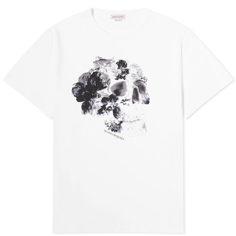 Тениска Alexander McQueen Dutch Flower Skull T-Shirt Бяло | 781994-QTABE-0909