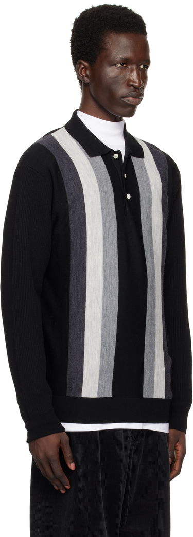 Пуловер BEAMS BEAMS PLUS Knit Striped Polo Shirt Кафяво | 38120027156, 4