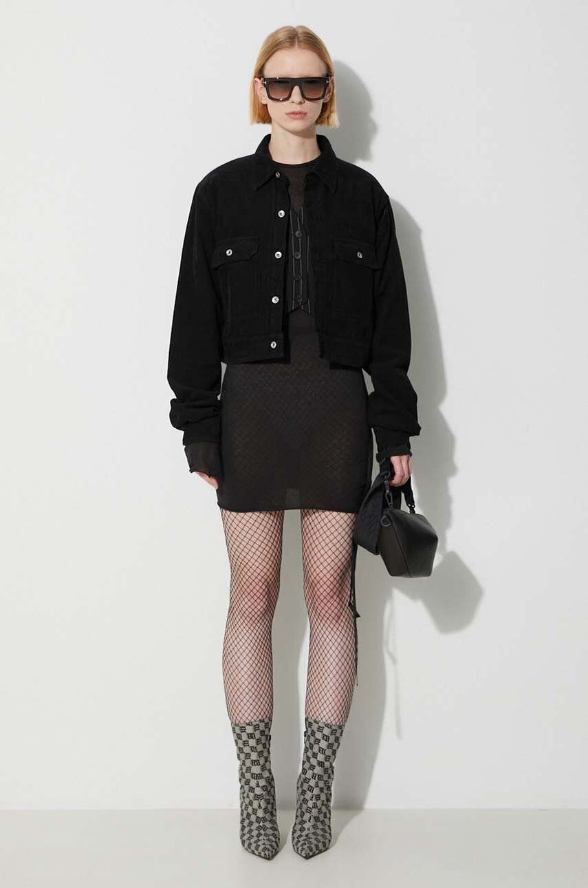 Яке Rick Owens Black Cropped Corduroy Jacket Черно | DS02C5702.MC, 1