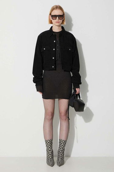 Яке Rick Owens Black Cropped Corduroy Jacket Черно | DS02C5702.MC, 1