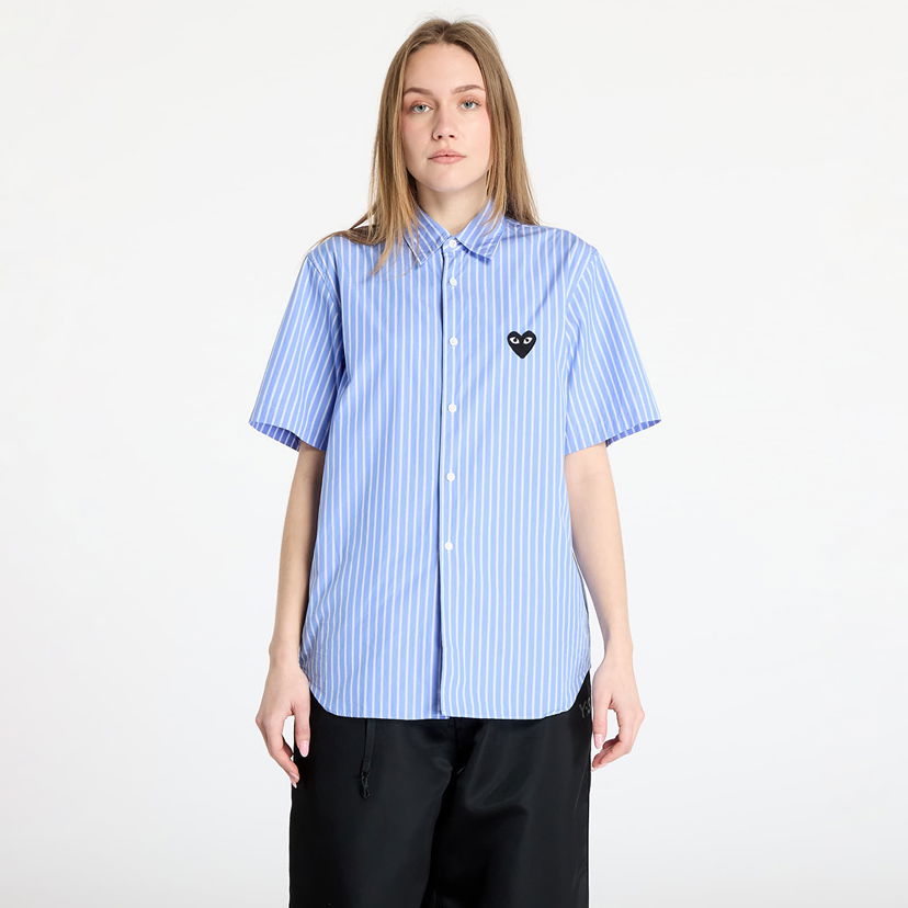 Риза Comme des Garçons Black Emblem Stripe Shirt Синьо | AX-B022 STRIPE