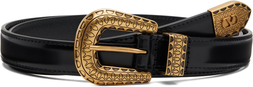 Колани Valentino VLogo Signature Brushed Calfskin Belt by Valentino Garavani Черно | 7Y2T0SQ9QBH