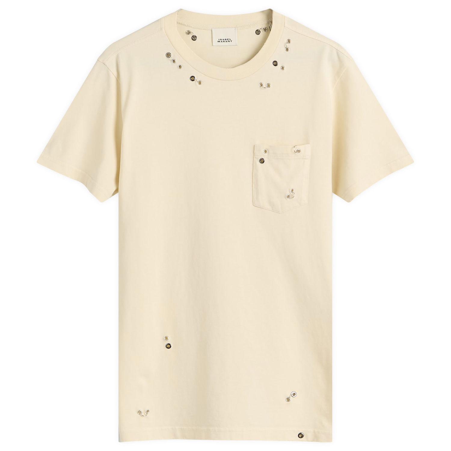 Тениска ISABEL MARANT Isabel Marant Yazrane Pierced T-Shirt Бежово | 25HTS0302FA-C4N05I-23EC, 0