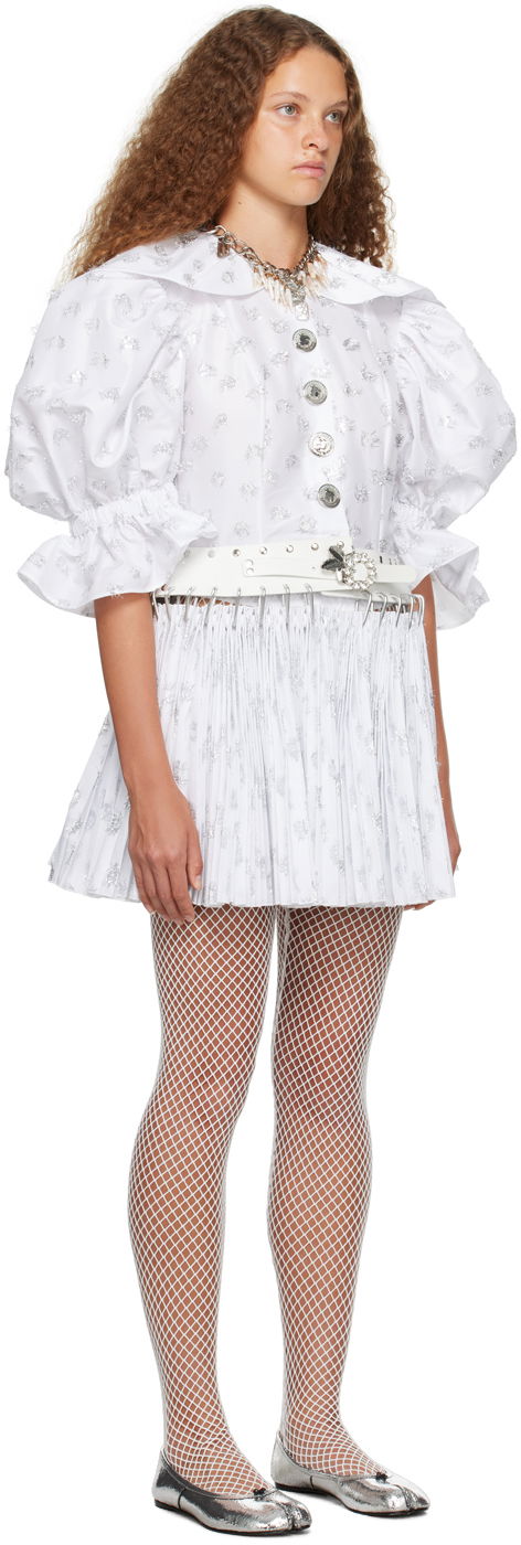 Пола Chopova Lowena Exclusive White Harpsichord Mini Dress Бяло | 1292W, 1