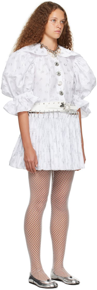 Пола Chopova Lowena Exclusive White Harpsichord Mini Dress Бяло | 1292W, 1