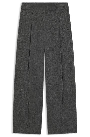 Панталони BOSS Oversized-fit Trousers with Structured Stretch Fabric Сиво | 50548212, 0