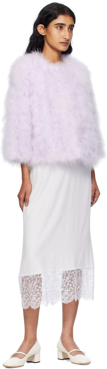 Яке Yves Salomon Yves Salomon Short Feather Jacket Лилаво | 26W23WAV15454PLUX, 3