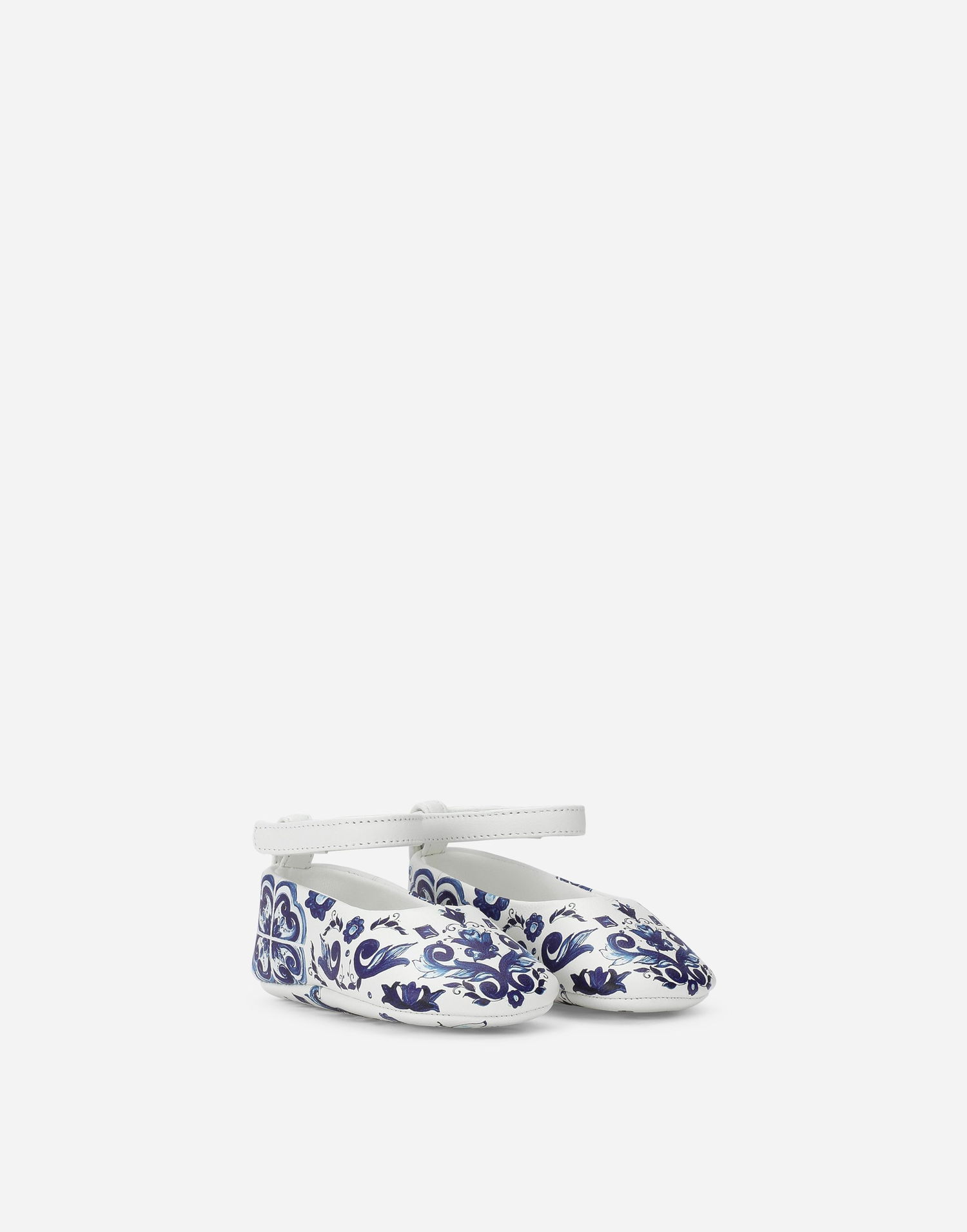 Кецове и обувки Dolce & Gabbana Lambskin Ballet Flats with Majolica Print First Steps (19-26) Многоцветен | DK0065AC513HA3OB, 1