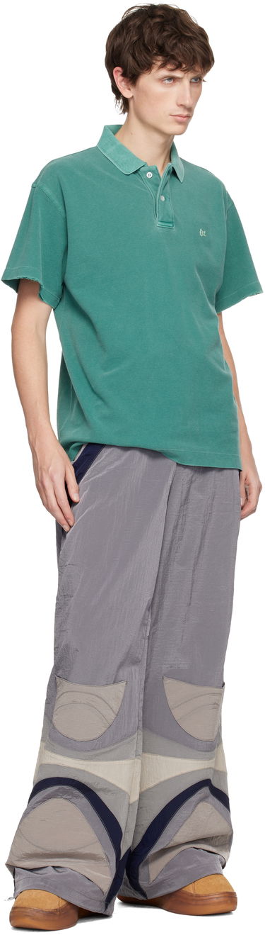 Поло тениска ERL ERL Faded Raw-Edge Polo Shirt Тюркоазено | ERL11T005, 3