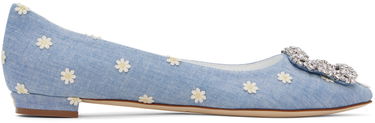 Облекло Manolo Blahnik Manolo Blahnik Hangisiflat Daisy Ballerina Flats Синьо | 124-2560-0001, 0