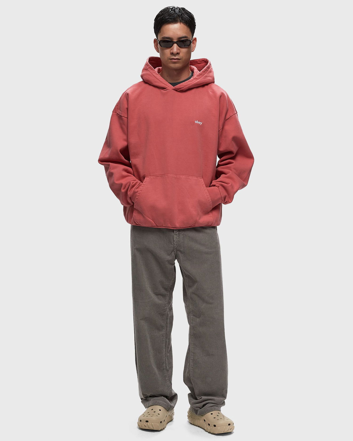 Суитчър OBEY Lowercase Pigment Hood Червено | 112470194-MIR, 1