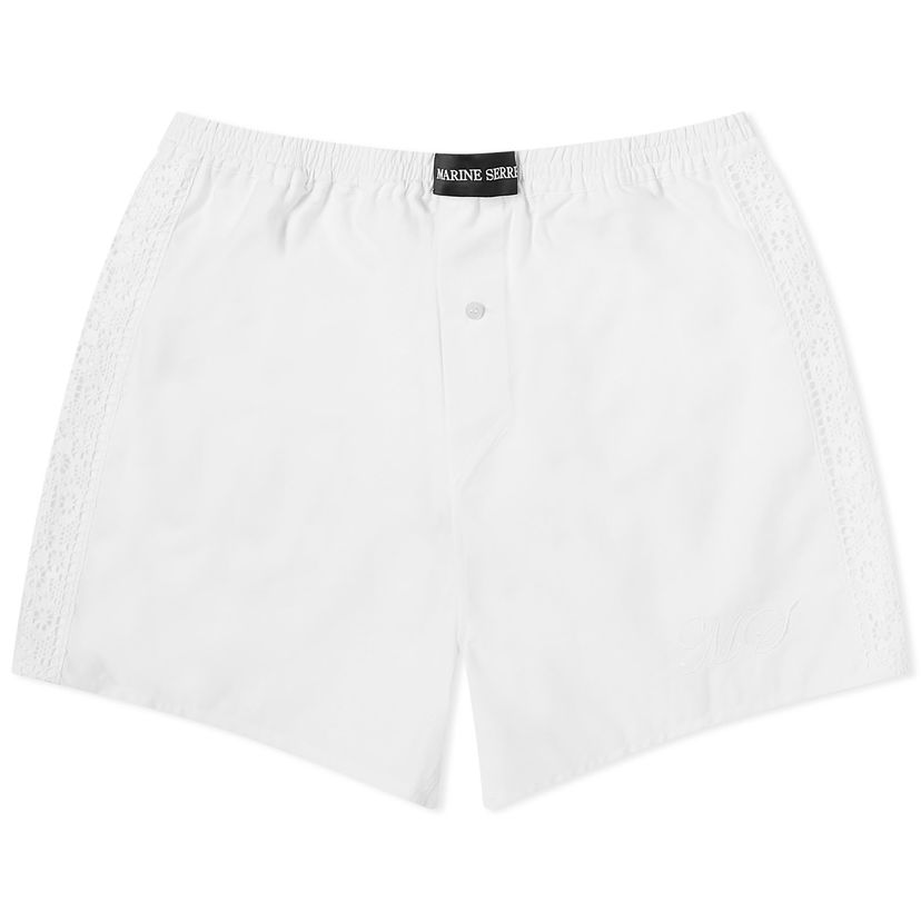 Боксерки Marine Serre Regenerated Linen Shorts Бяло | USH002-WH10