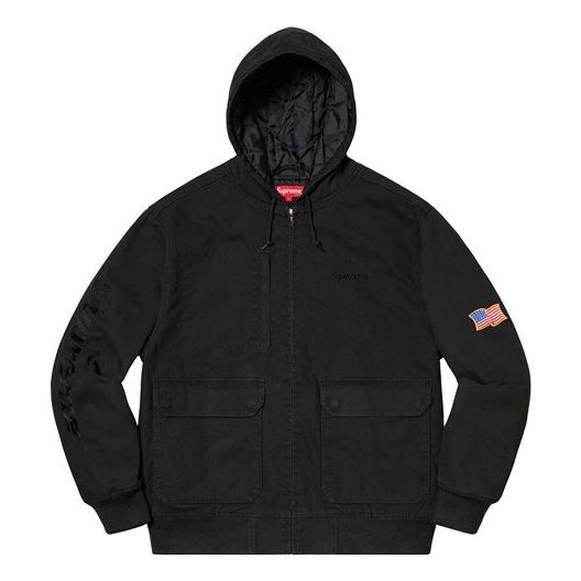 Яке Supreme Supreme Canvas Hooded Work Jacket Черно | SUP-SS20-385