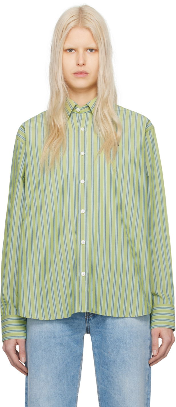 Риза Acne Studios Stripe Shirt Зелено | CB0061-