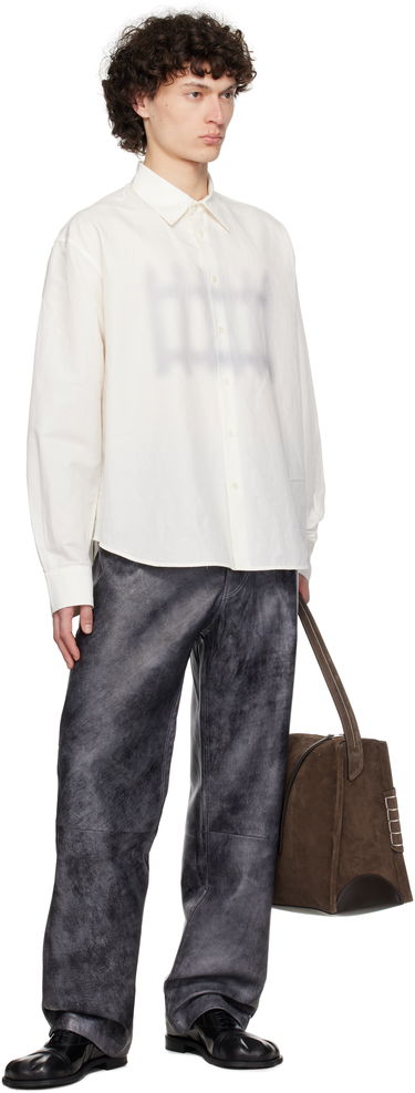 Риза JW Anderson JW Anderson Fence Print Boxy Shirt Бяло | SH0362-PG1698, 3