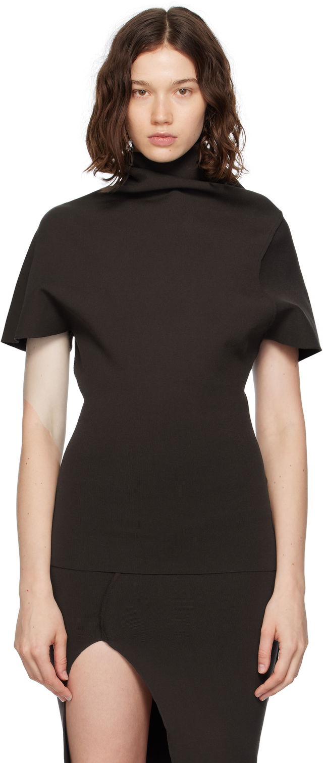 Rick Owens Concordians Draped Turtleneck Top
