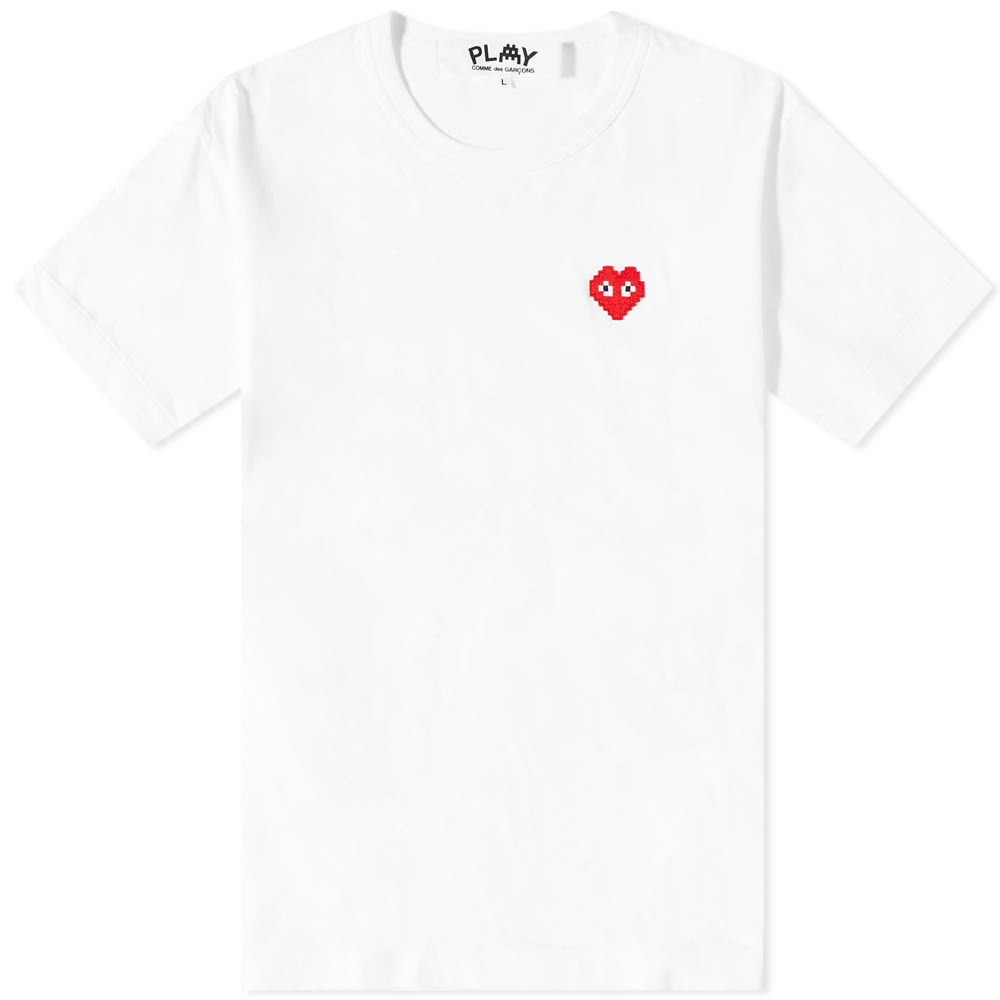 Тениска Comme des Garçons Play Invader Heart Tee Бяло | P1T322-3, 0