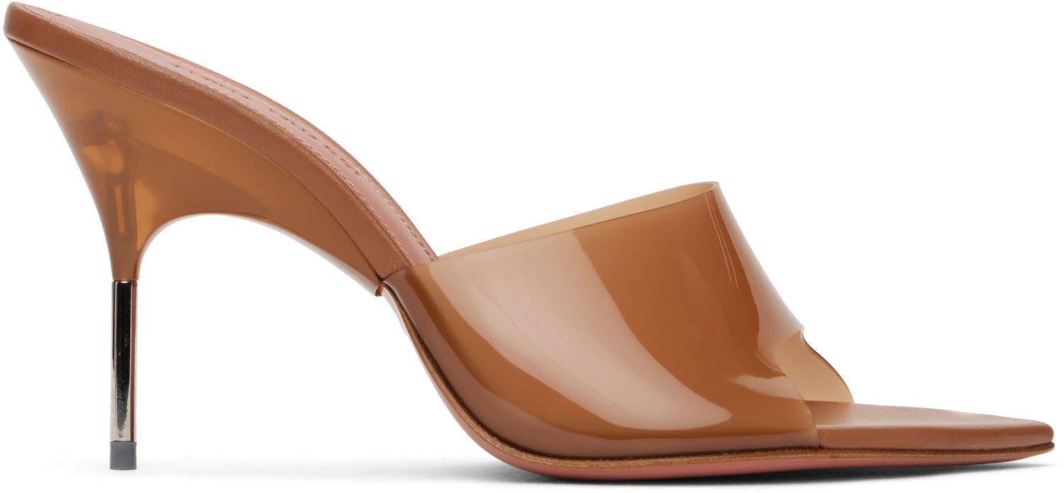 Аксесоари Amina Muaddi Amina Muaddi Bianca Glass Slipper 95 Mules Кафяво | BIANCA GLASS SLIPPER 95, 0