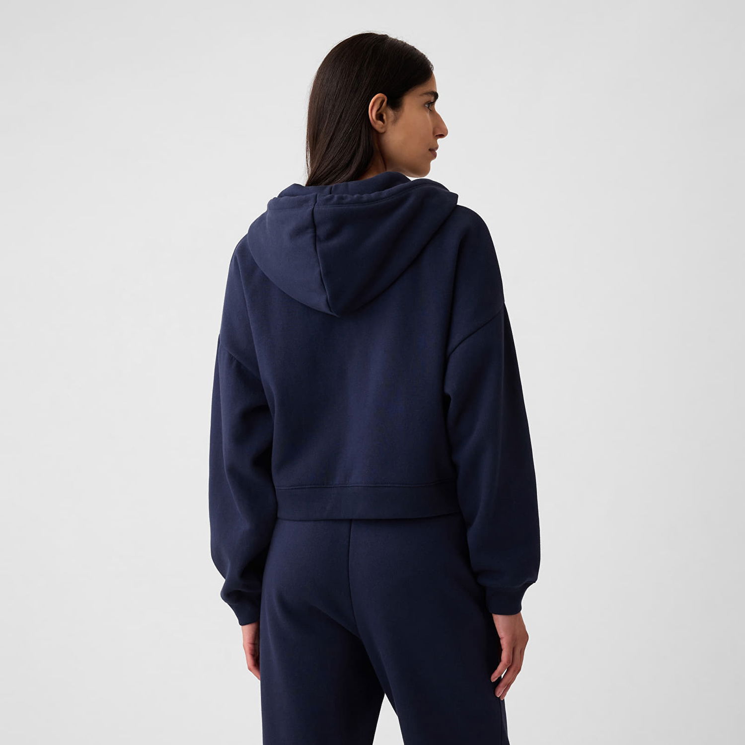Суитчър GAP Sweatshirt Logo Fullzip Hoodie Navy Uniform L Черно | 883566-10, 1