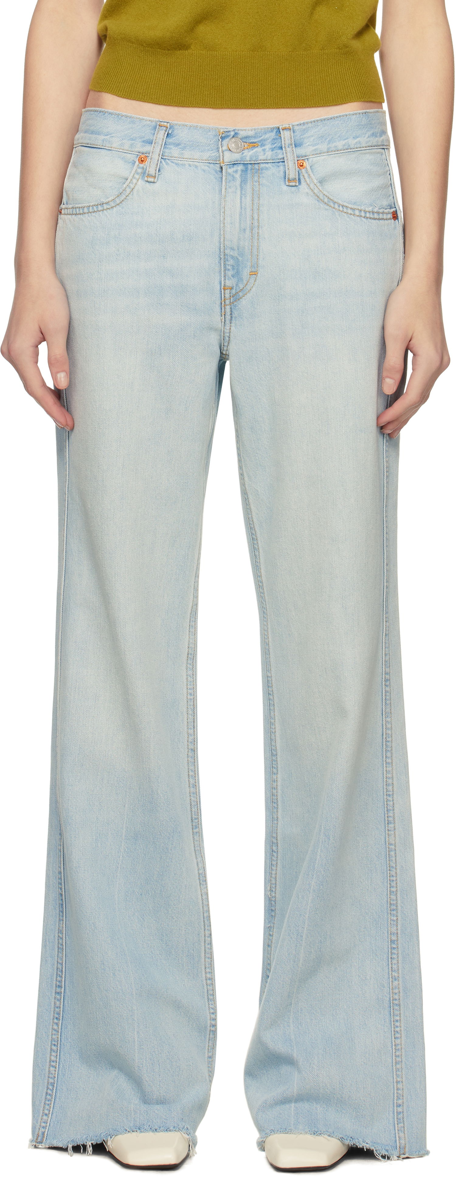 Дънки RE/DONE Re/Done 'The Californian' Wide-Leg Jeans Синьо | 168-03WCALIJN, 0