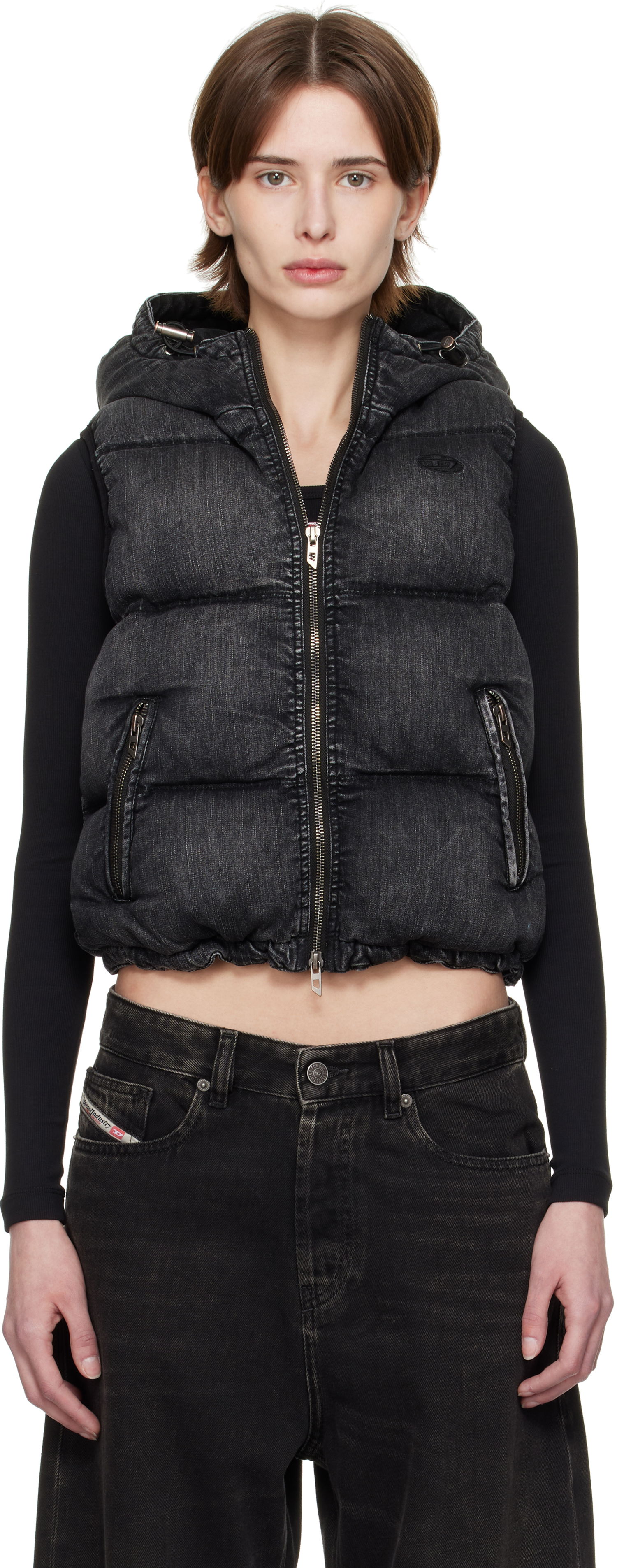Жилетка Diesel Diesel W-Hopper Cropped Puffer Vest Черно | A16058 0ABCB, 0