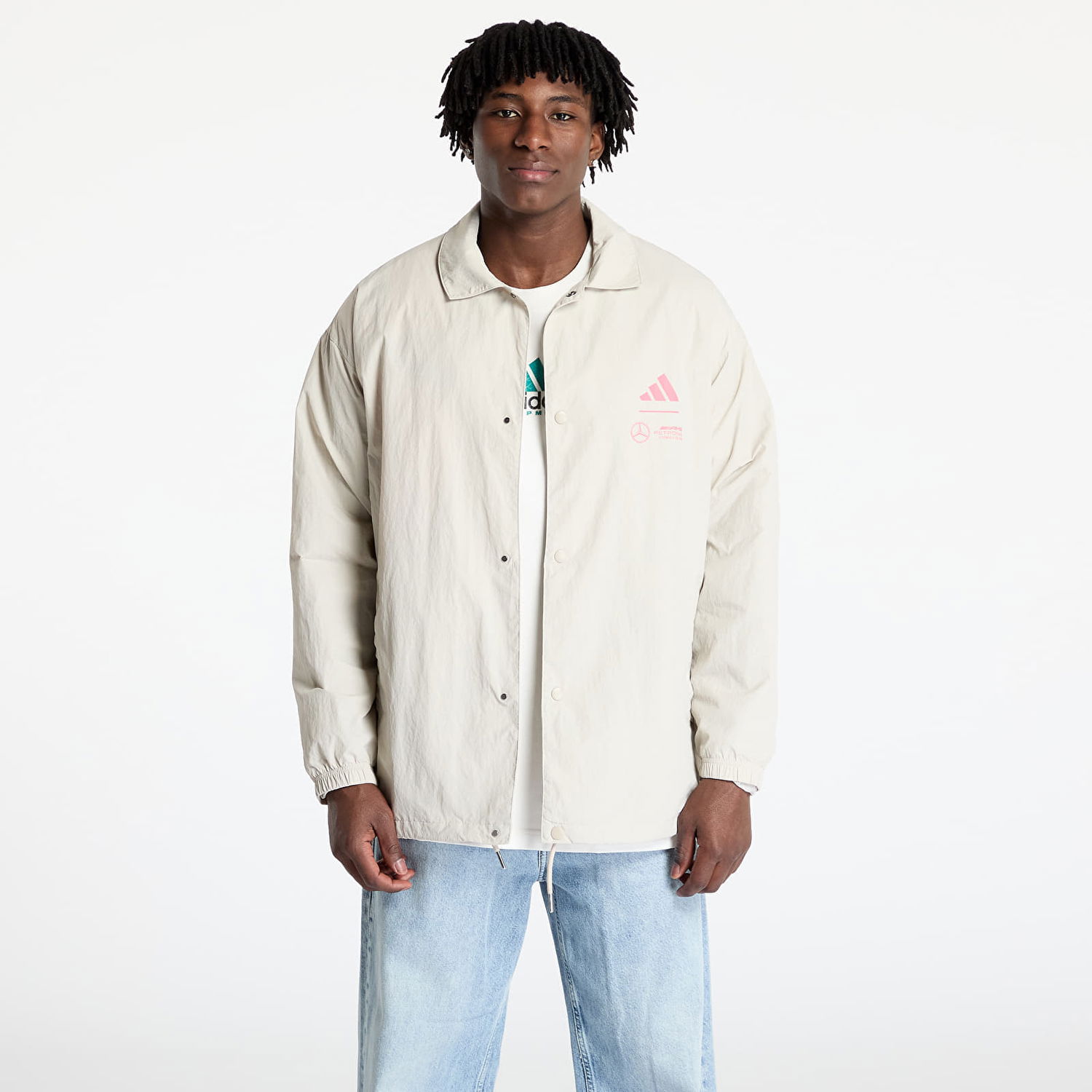 Яке adidas Performance adidas x Mercedes AMG Petronas Formula One Team Summer Pack Coach Jacket Бежово | JW3362, 0