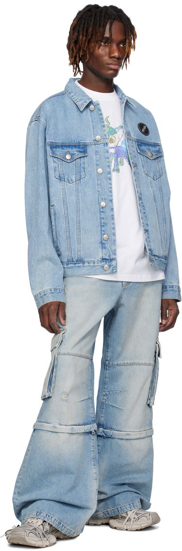 Карго панталони We11done We11done Faded Denim Zip-off Cargo Pants Синьо | WD-DP0-25-393-M-SK, 3