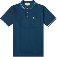 Поло тениска Gucci Tipped Logo Polo Tee Тъмно синьо | 752606-XJFTM-4330, 1