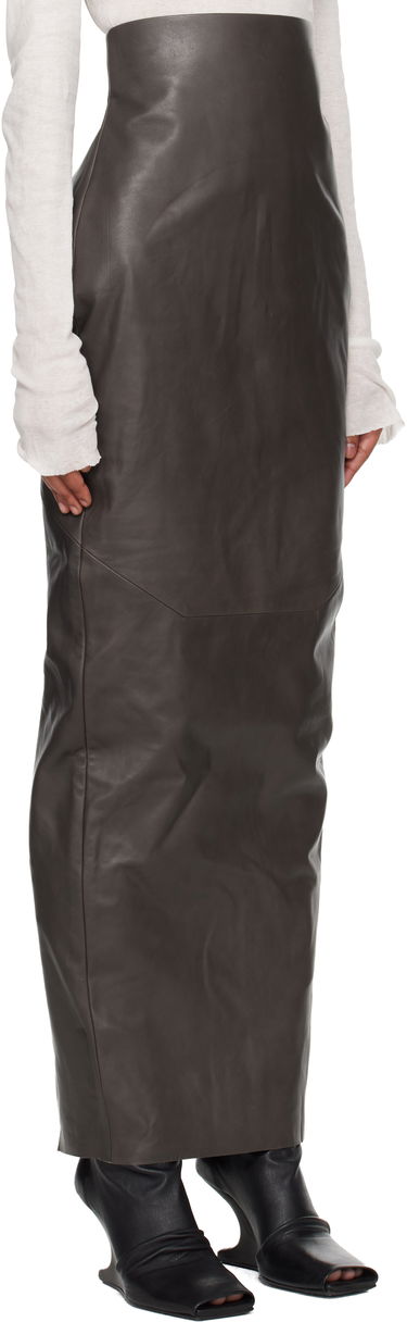 Пола Rick Owens Rick Owens Concordians Pillar Leather Maxi Skirt Сиво | RP02E4344 LBY, 1