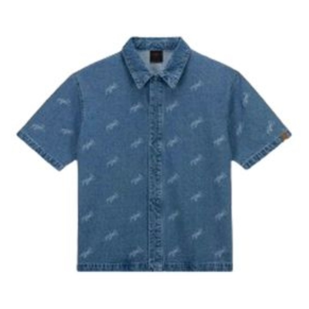 Риза Jordan Flight Denim Print Shirt Синьо | FN4654-436, 0