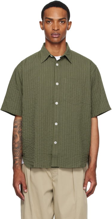 Риза NORSE PROJECTS Norse Projects Mo Oversized Stripe Short Sleeve Shirt Зелено | N40-0829, 0