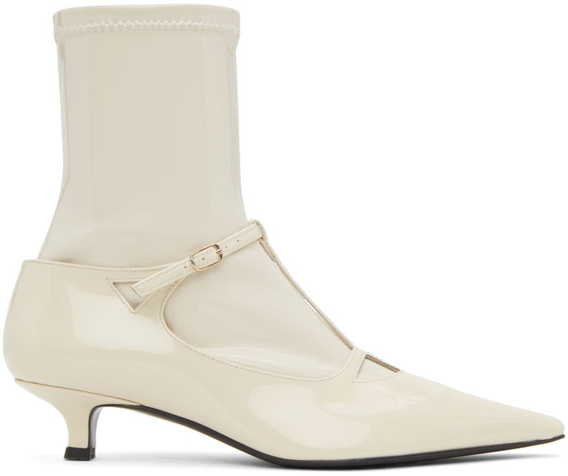Чорапи The Row The Row Cyd Patent Leather Ankle Boots Бяло | F1416-P73