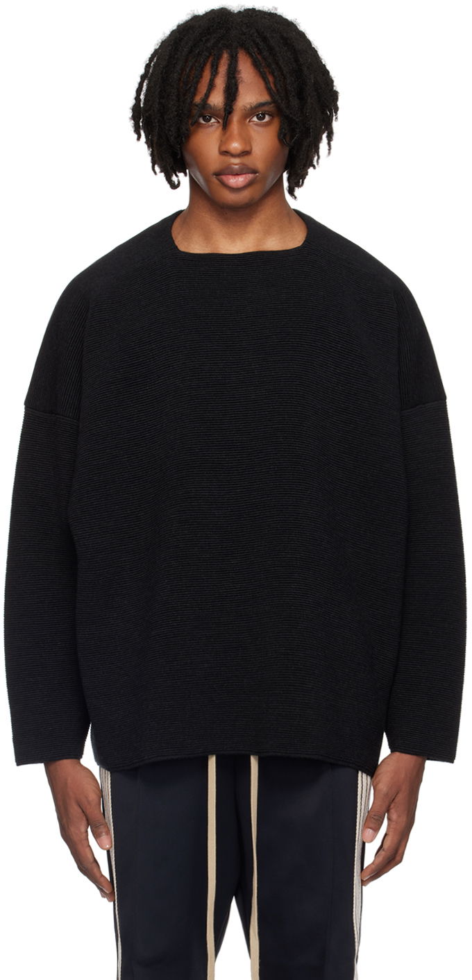 Пуловер Fear of God Black Dropped Shoulder Sweater Черно | FG820-2302WCB, 0