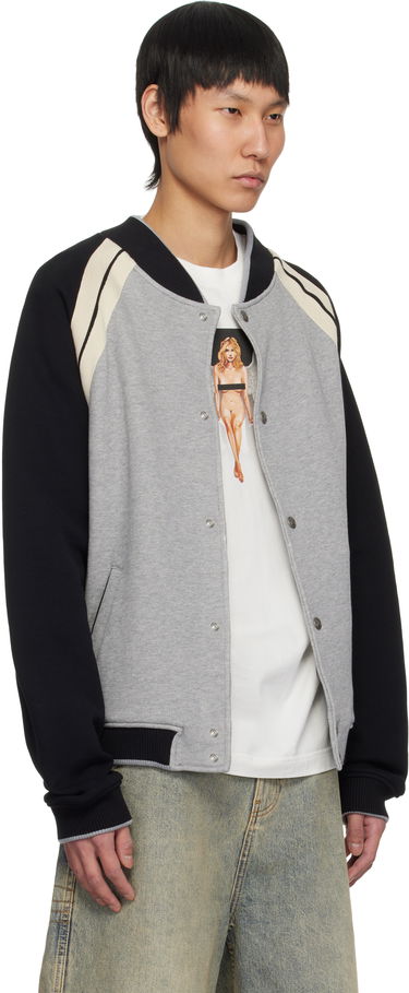 Яке бомбър Palm Angels Palm Angels Varsity Bomber Jacket Сиво | PMEK010S25FAB0010810, 1