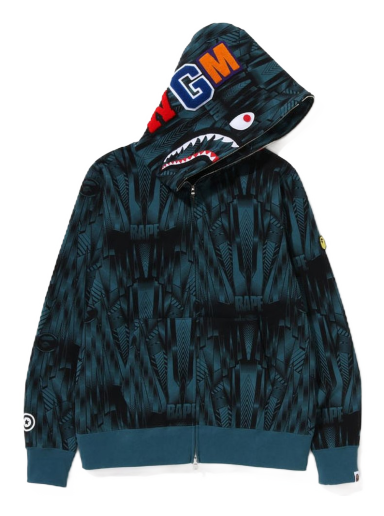 Суитчър BAPE Speed Racer Shark Full Zip Hoodie Тъмно синьо | 1J30-115-005